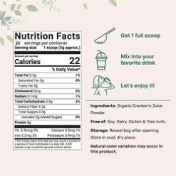 Health Lab SUPERFOOD - Organic Cranberry Powder (Wild Cranberry Cold Pressed) Urinary Tract Care & Antioxidant Fixed Size -Personal Care Products Store 122031224360176 2