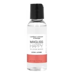 MIXGLISS Happy 2 In 1 Silicone Based Lubricant & Massage - Litchi 50ml / 1.7oz