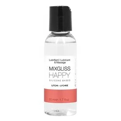 MIXGLISS Happy 2 In 1 Silicone Based Lubricant & Massage - Litchi 50ml / 1.7oz 3 MIXGLISS Happy 2 In 1 Silicone Based Lubricant & Massage - Litchi 50ml / 1.7oz
