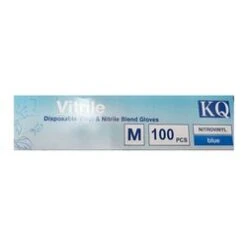 KQ KQ - Vitrile Disposable Vinyl & Nitrile Blend Gloves -blue (M) M -Personal Care Products Store 30337507671 2