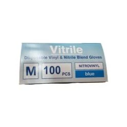 KQ KQ - Vitrile Disposable Vinyl & Nitrile Blend Gloves -blue (M) M -Personal Care Products Store 30337507671 3